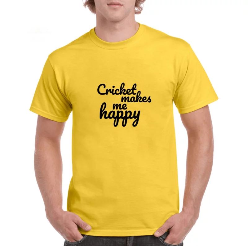 CricketMakesMeHappy_Yellow_Tshirt