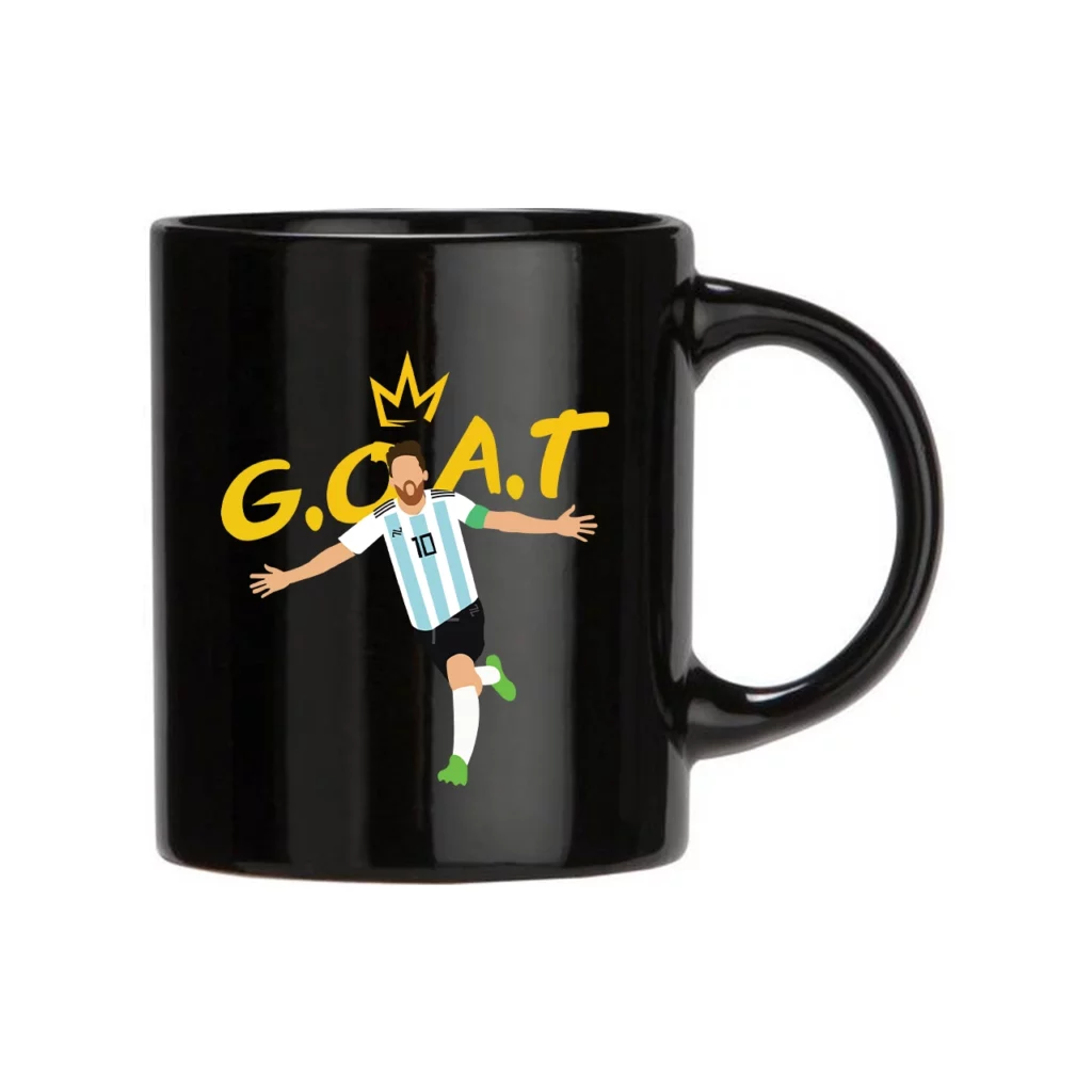 MEESI THE GOAT BLACK COFFEE MUG