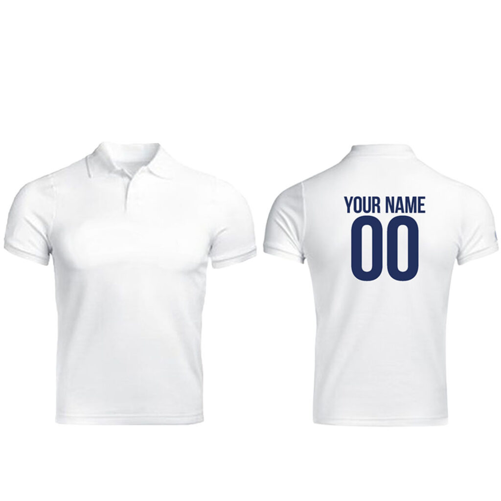 Customise White Plain Half Sleeve Jersey