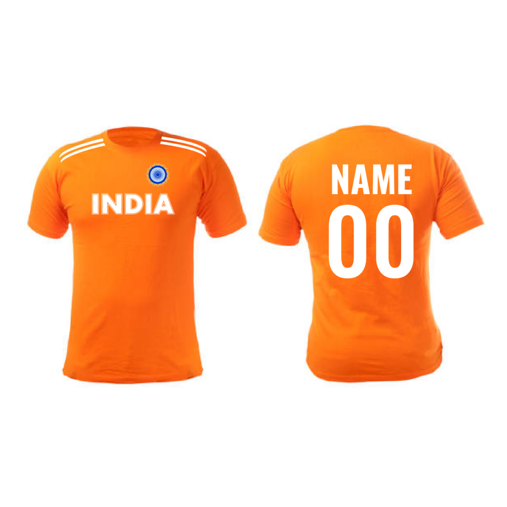 Customised India Orange Half Sleeves Jersey