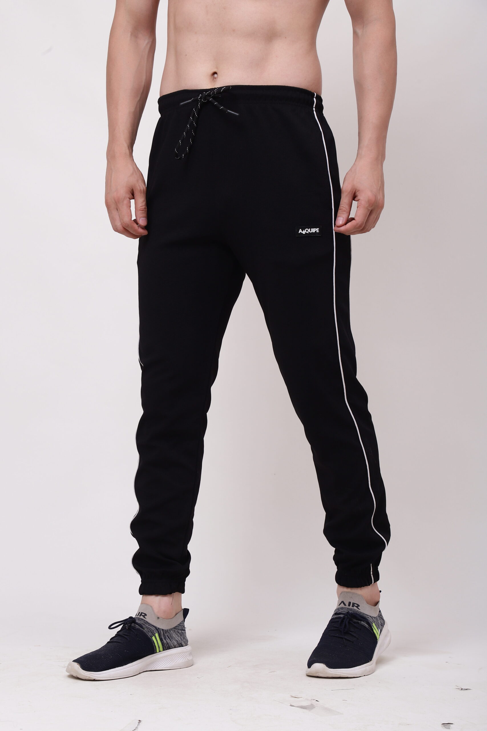 Men Black Trackpant with White line - Image 5