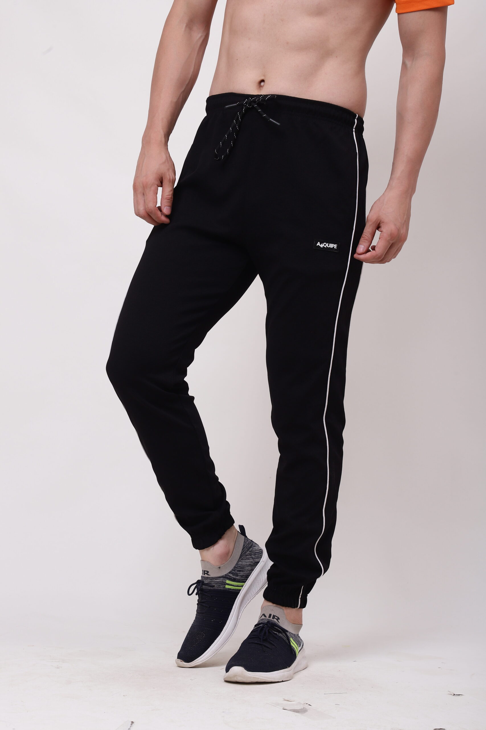 Men Black Trackpant with White line - Image 6