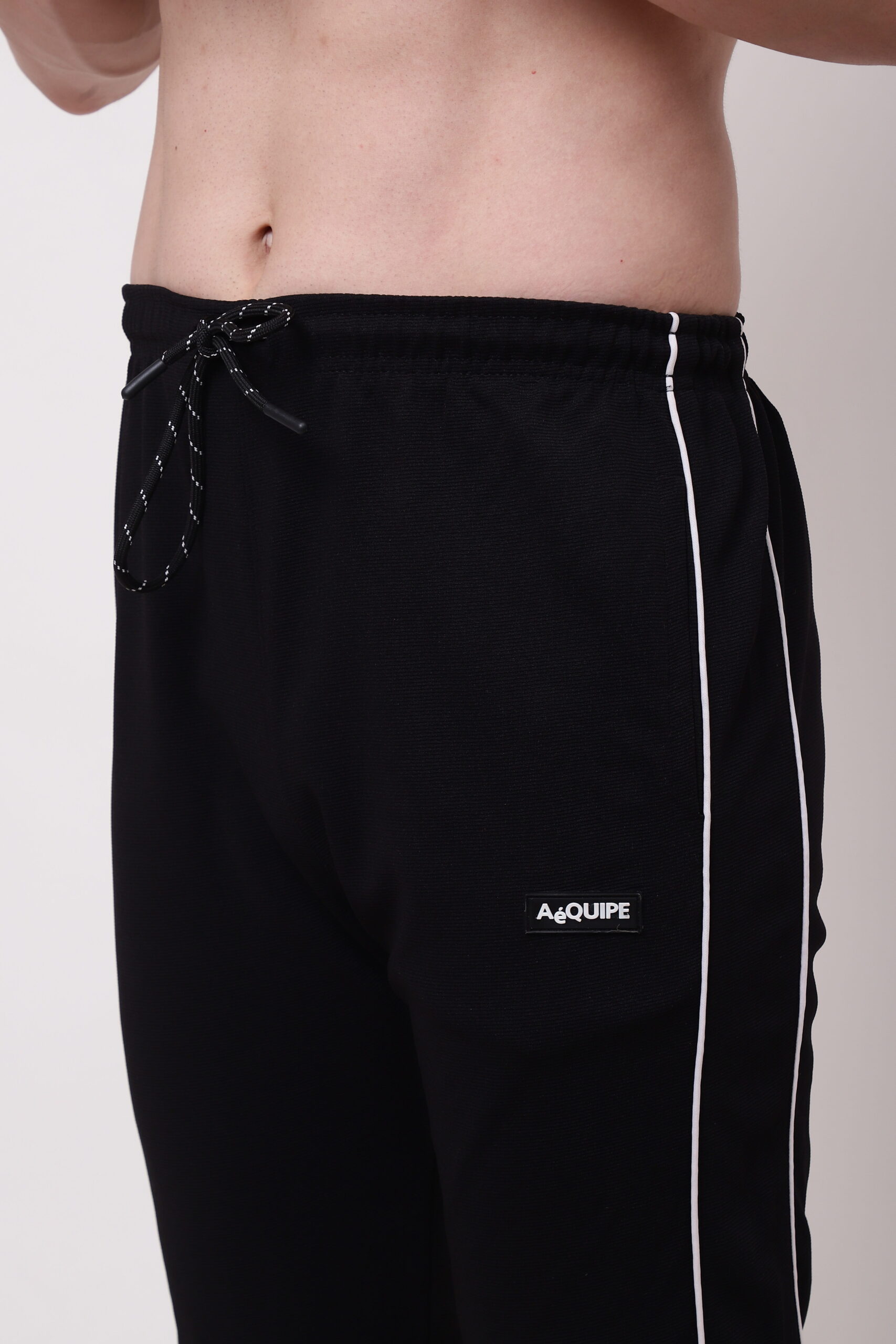 Men Black Trackpant with White line - Image 9