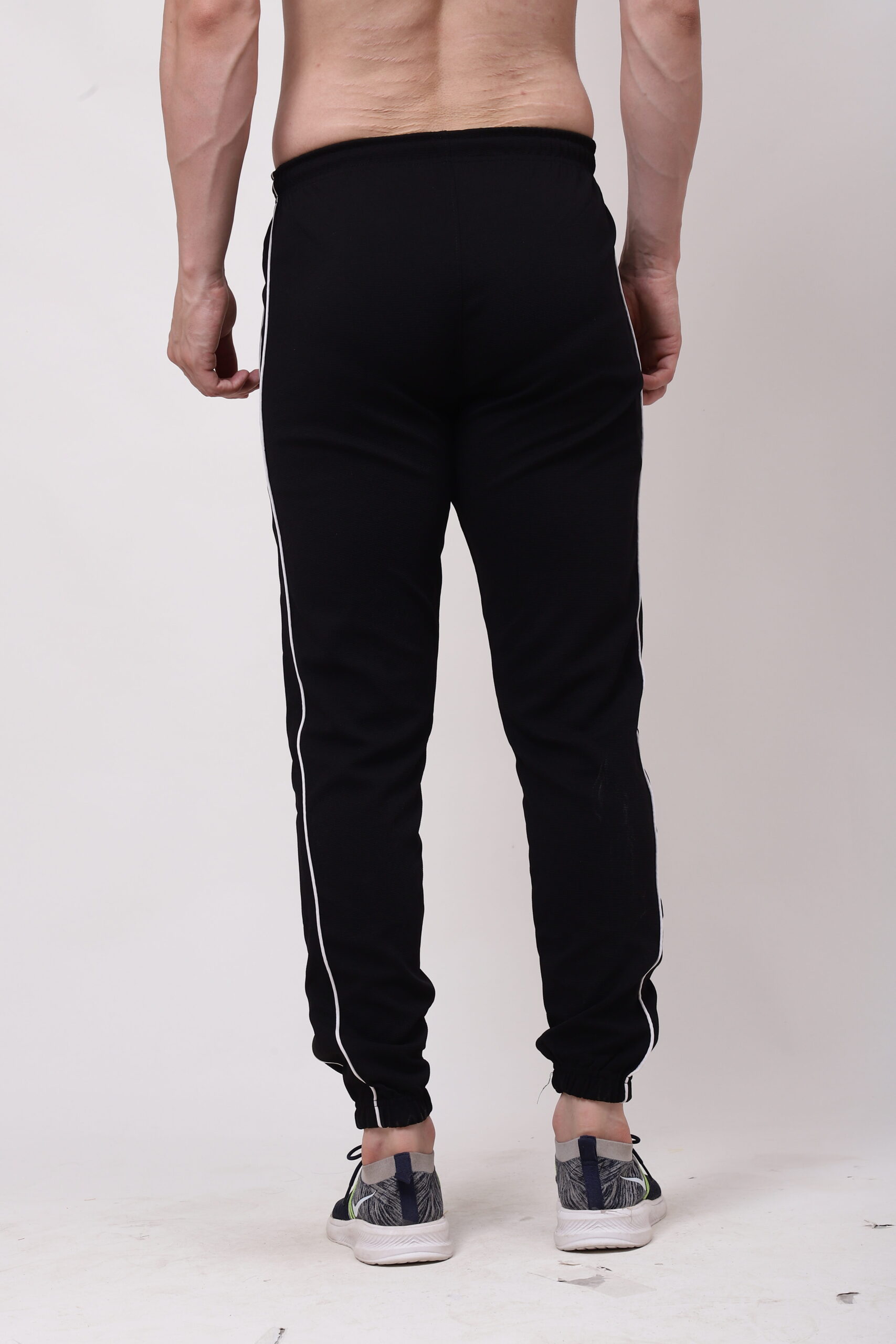 Men Black Trackpant with White line - Image 10