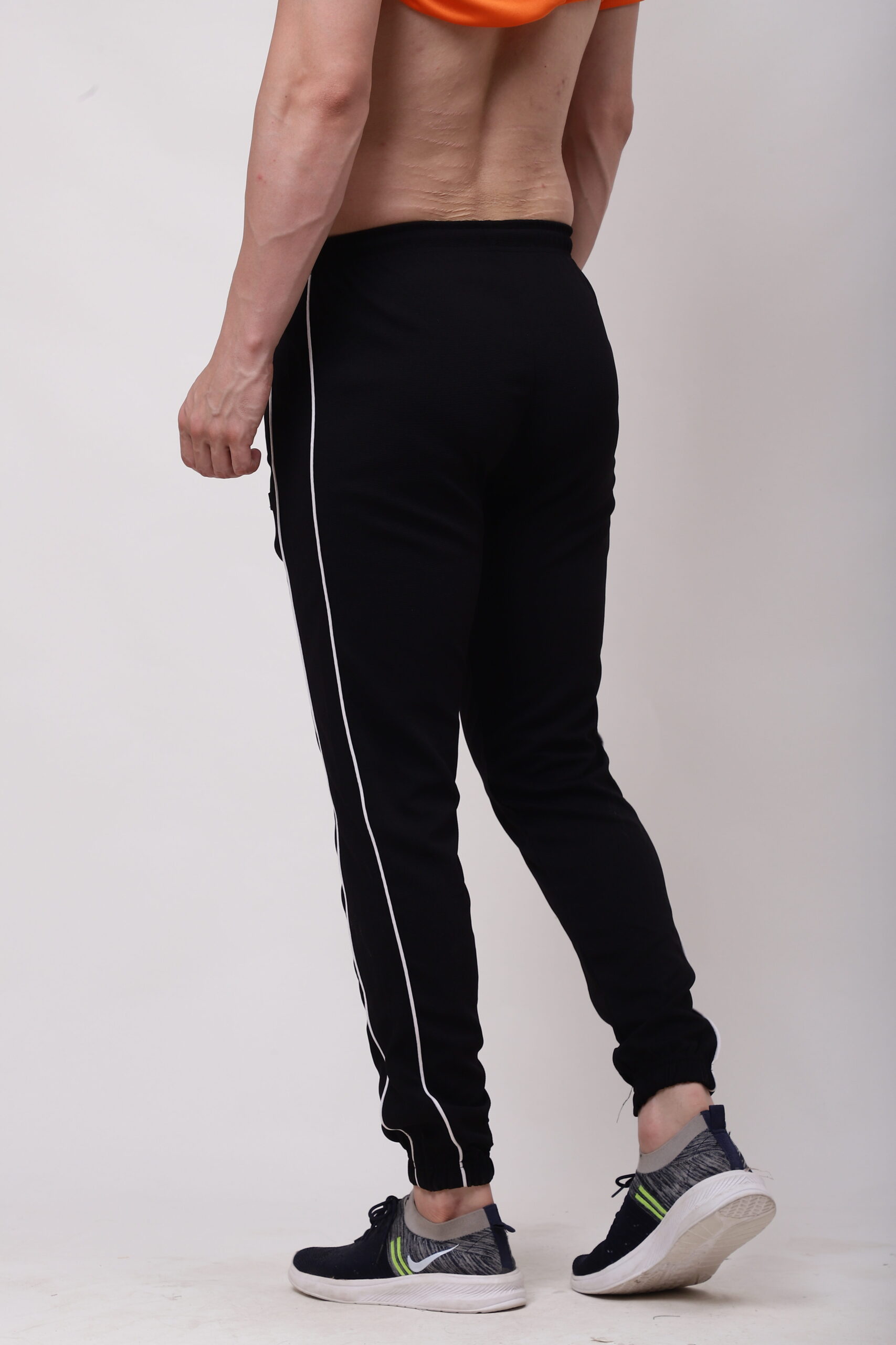 Men Black Trackpant with White line - Image 11