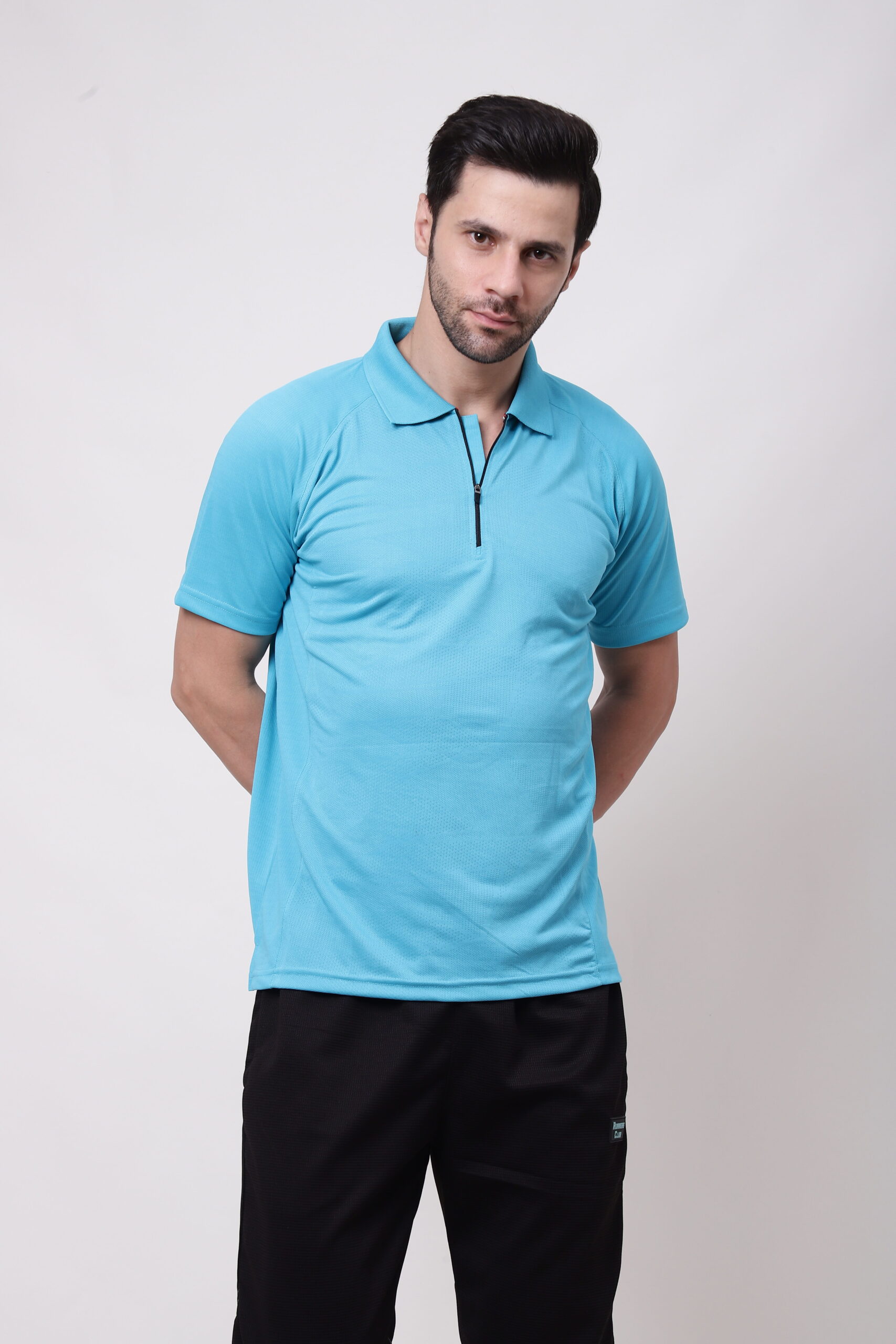 Men Polo T-shirt with Zipper - Image 2