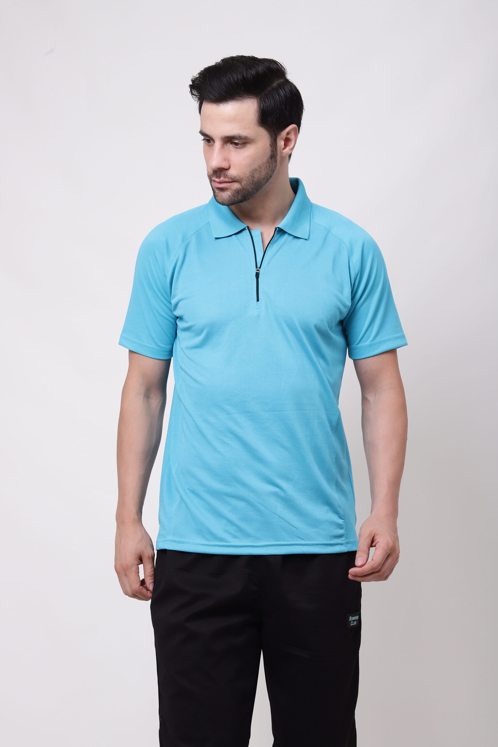 Men Polo T-shirt with Zipper - Image 3