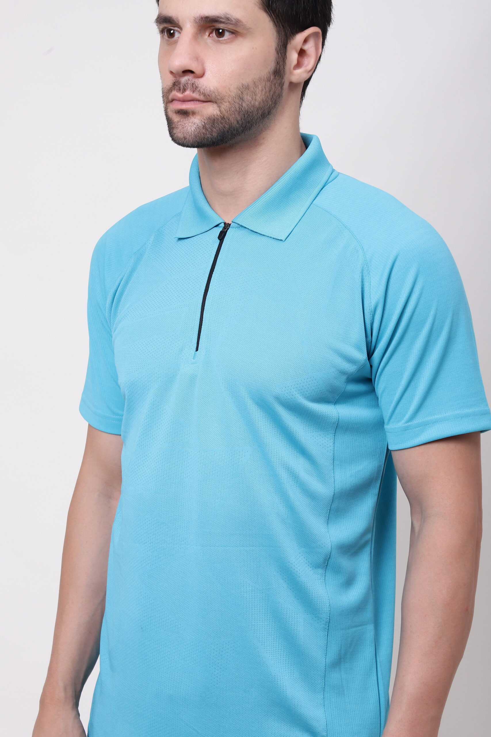 Men Polo T-shirt with Zipper - Image 9