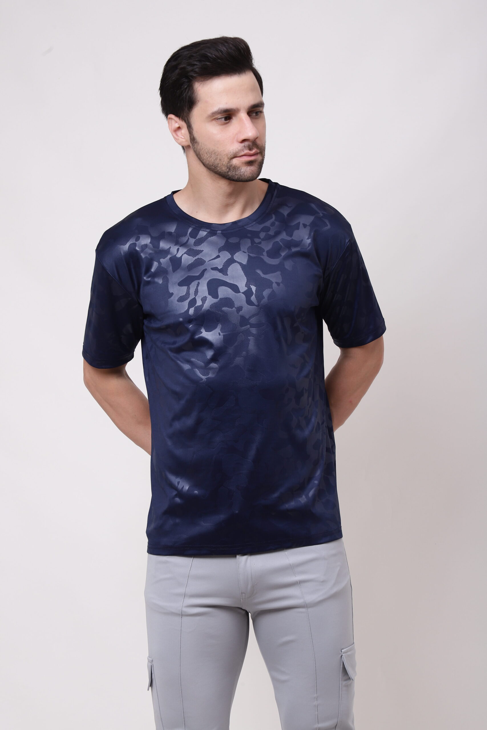 Navy Blue Camo Army T-shirt - Image 13