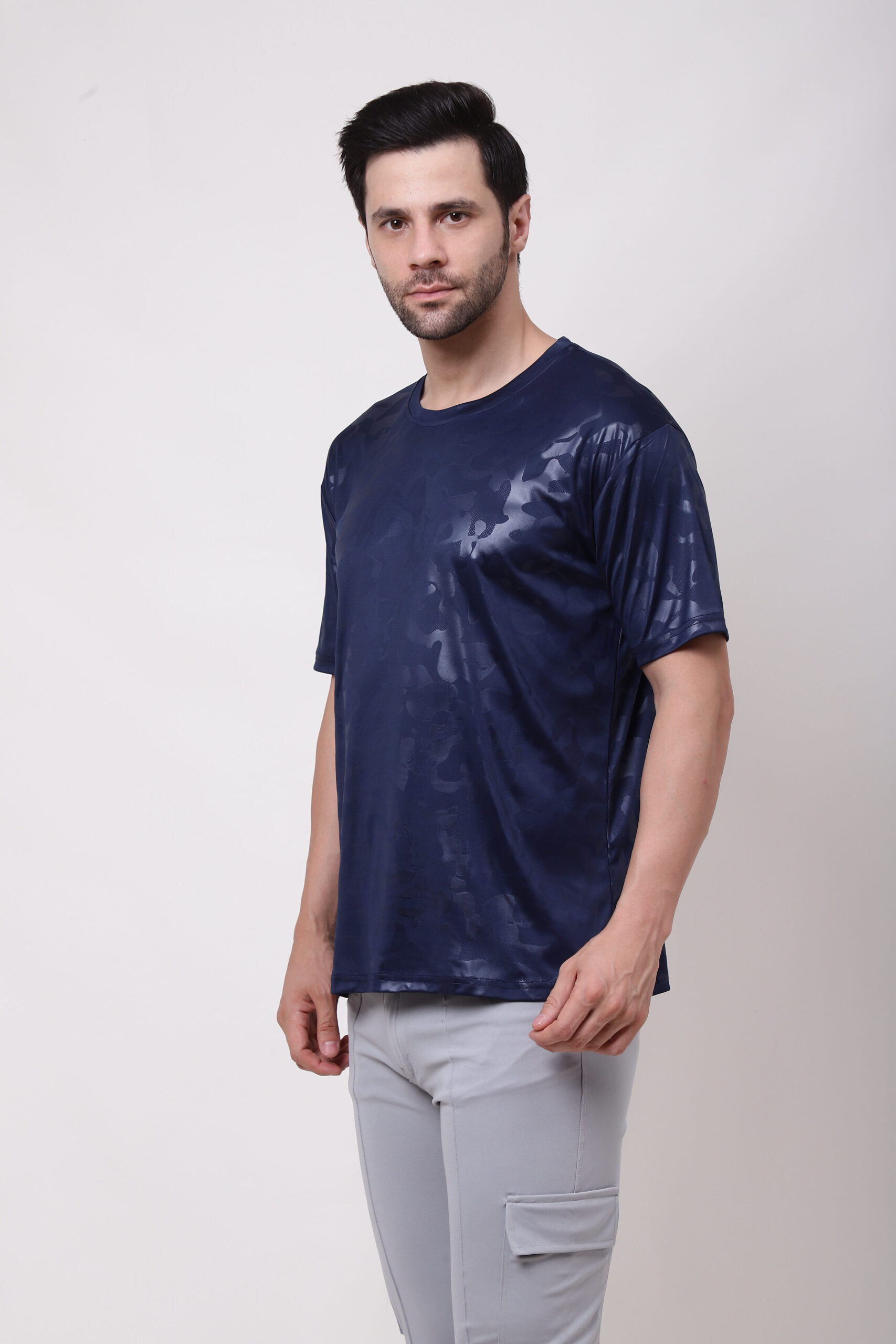 Navy Blue Camo Army T-shirt - Image 10