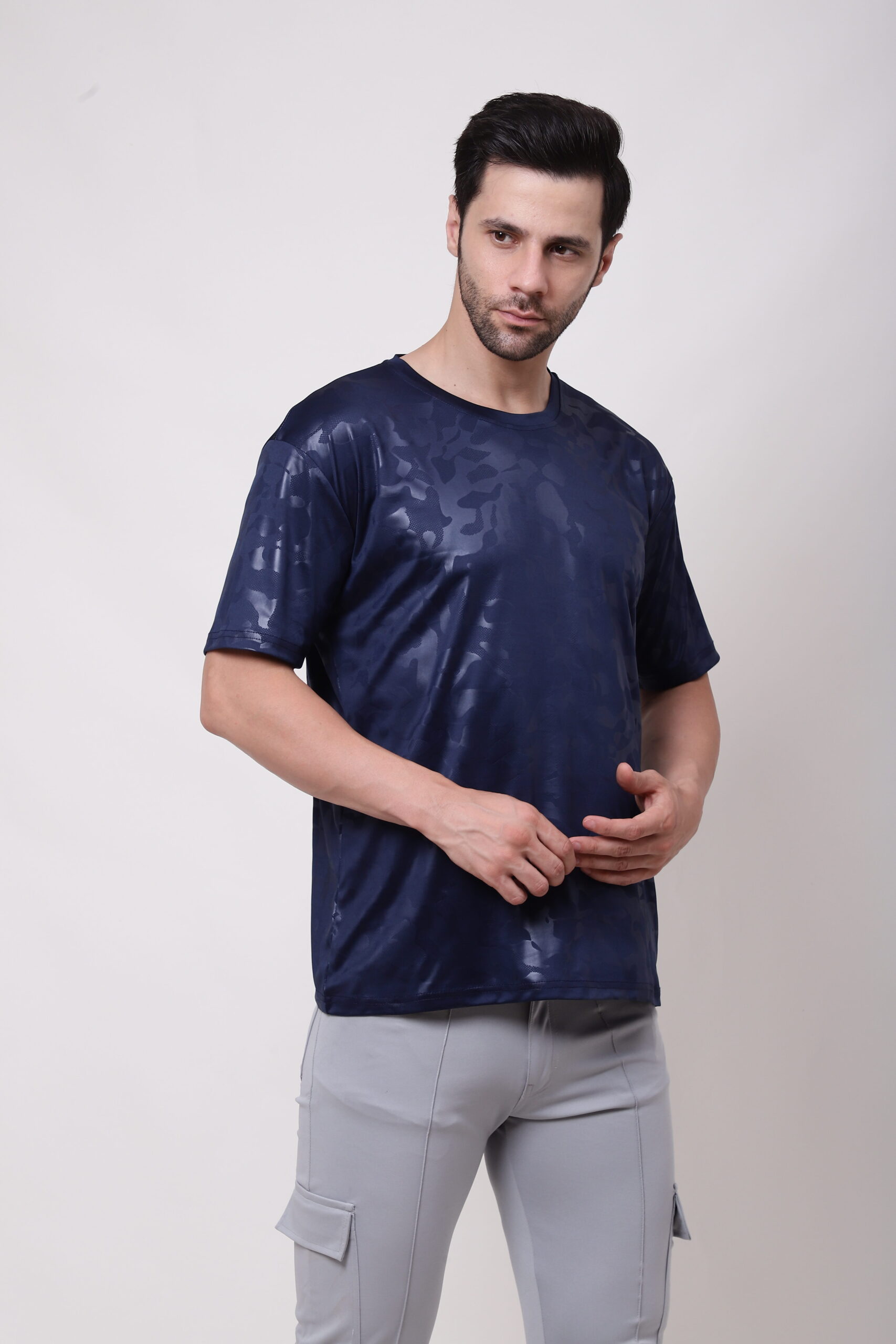 Navy Blue Camo Army T-shirt - Image 9