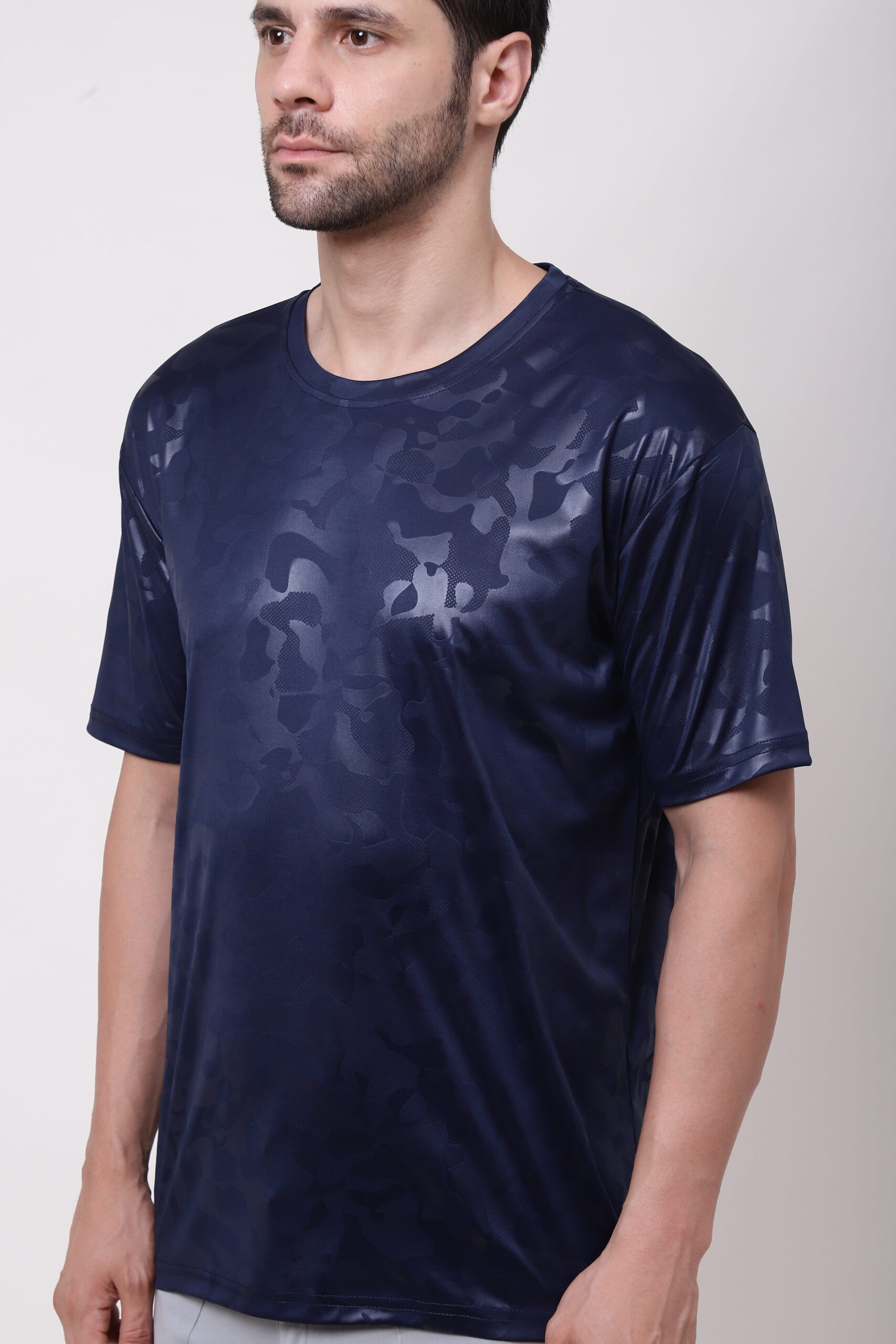Navy Blue Camo Army T-shirt - Image 8