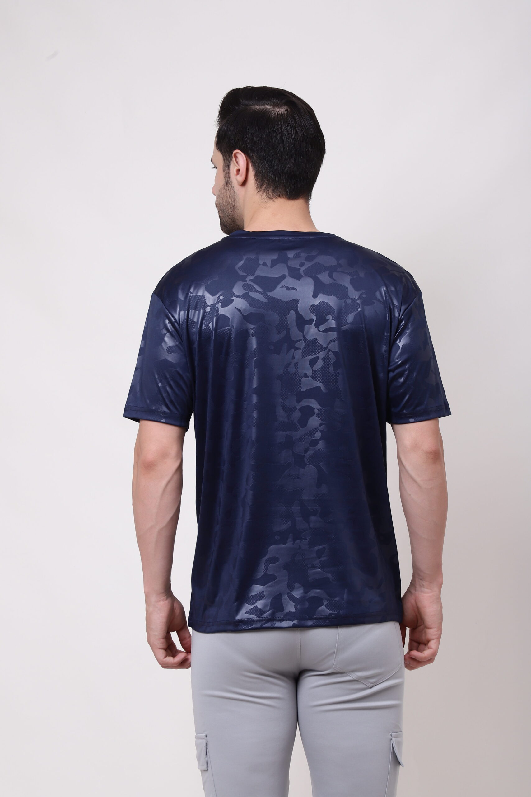 Navy Blue Camo Army T-shirt - Image 2
