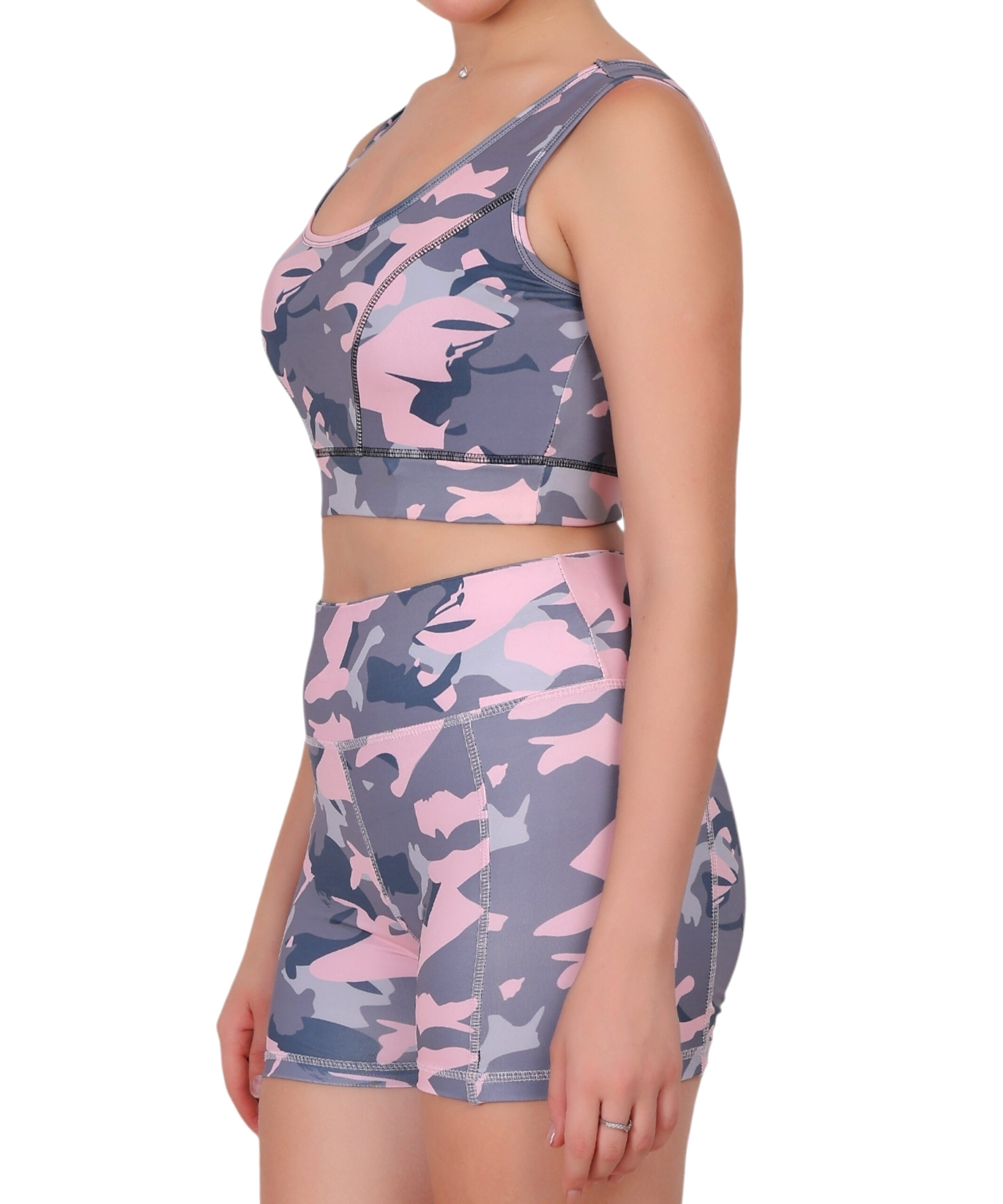 Spandex Cycling top & short Pink Black Camouflage Set - Image 3