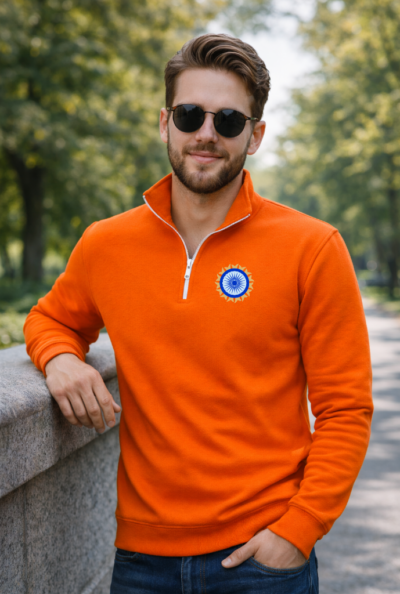 India Orange Sweatshirt for Cricket Fans