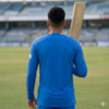 India Blue Cricket Full Sleeves Jersey- backside