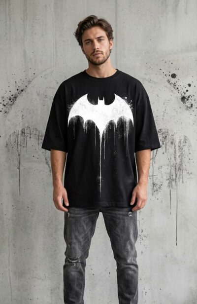 Batman Drip Logo Oversized T-Shirts