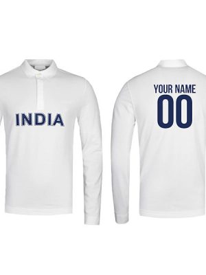 Customise white Cricket Full Sleeve Jersey