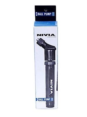 Nivia Double Action Ball Pump, with Needle Air Pump for, Sports Football, Volleyball, Basketball, Rugby, Soccer Ball, Other Inflatable Balls, Stainless Steel Pin Air Pump (Black)