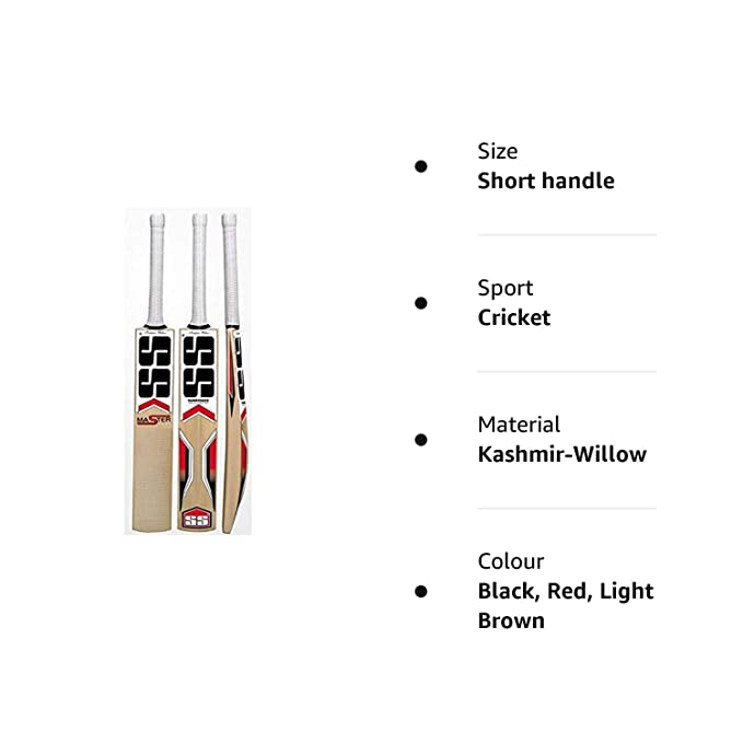 SS Master Kashmir Willow Cricket Bat, Short Handle - Image 5