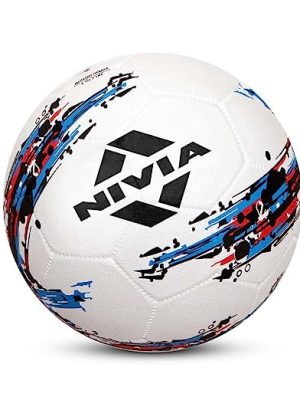 Nivia Storm Football | Rubberized Moulded | Suitable for Hard Ground Without Grass | Training Ball | Soccer Ball | for Men/Women | Football Size - 5 (White)