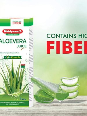 Baidyanath Aloe Vera juice with Pulp, All Natural tonic for Immunity, Better digestion and Glowing Skin, 1000 ml