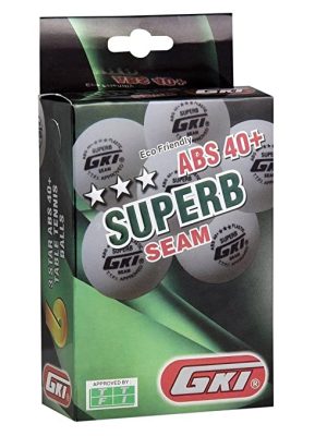 GKI Superb 3 Star ABS Plastic 40 Table Tennis Ball (6 Pc), White