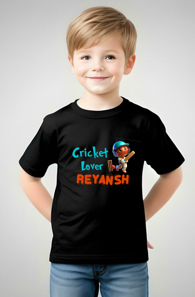 Customised Cricket Lover Kids T-shirt