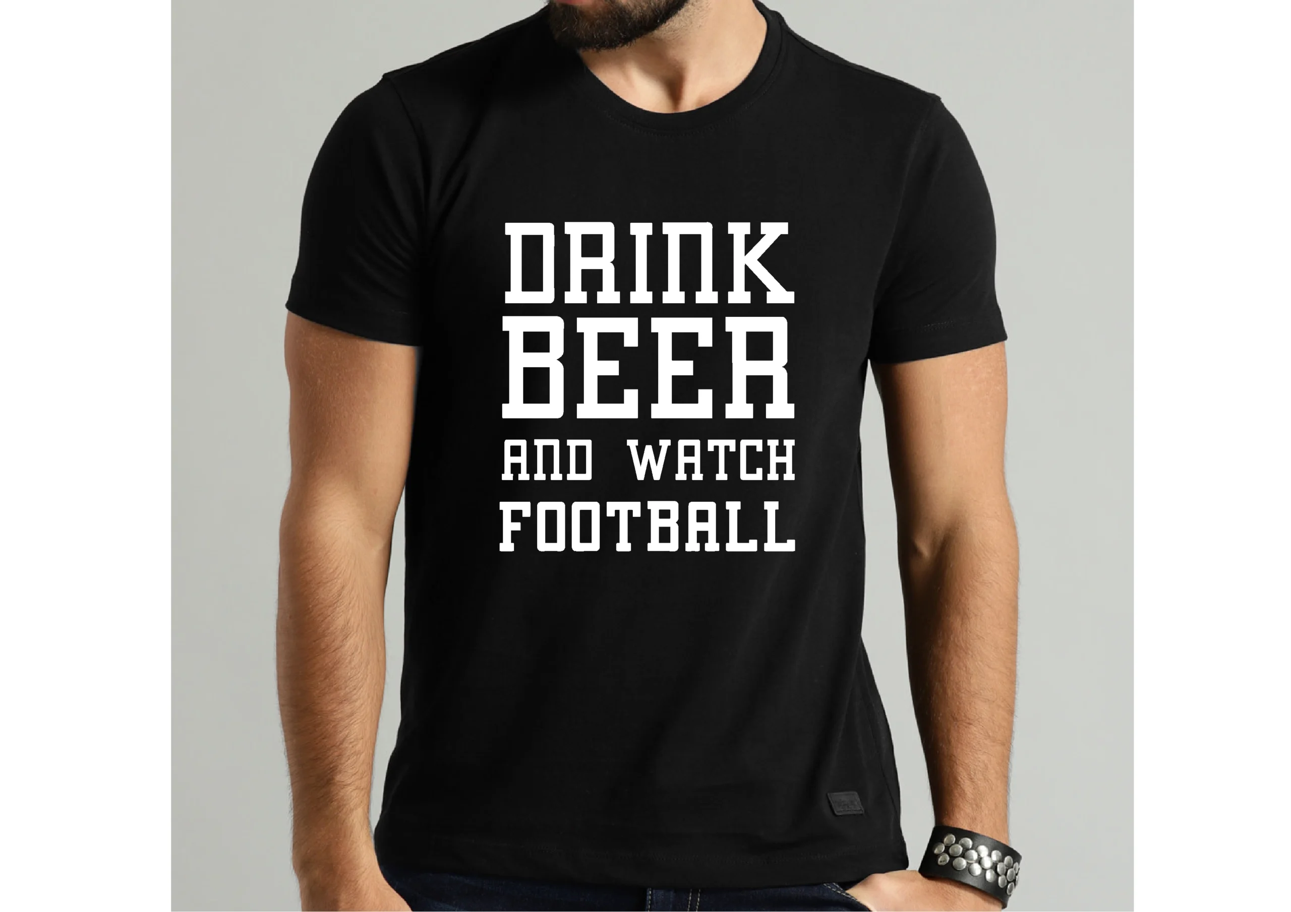 Drink Beer and Watch Football Tshirt - Image 2