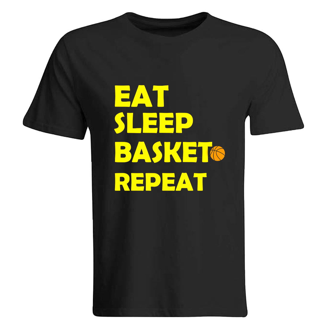 Eat Sleep BasketBall Repeat T-shirt - Image 3