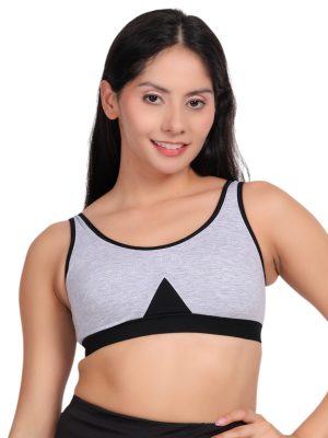 Grey Cotton Sports Top