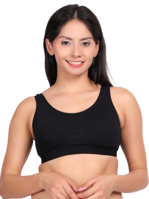 Black Cotton Sports Top