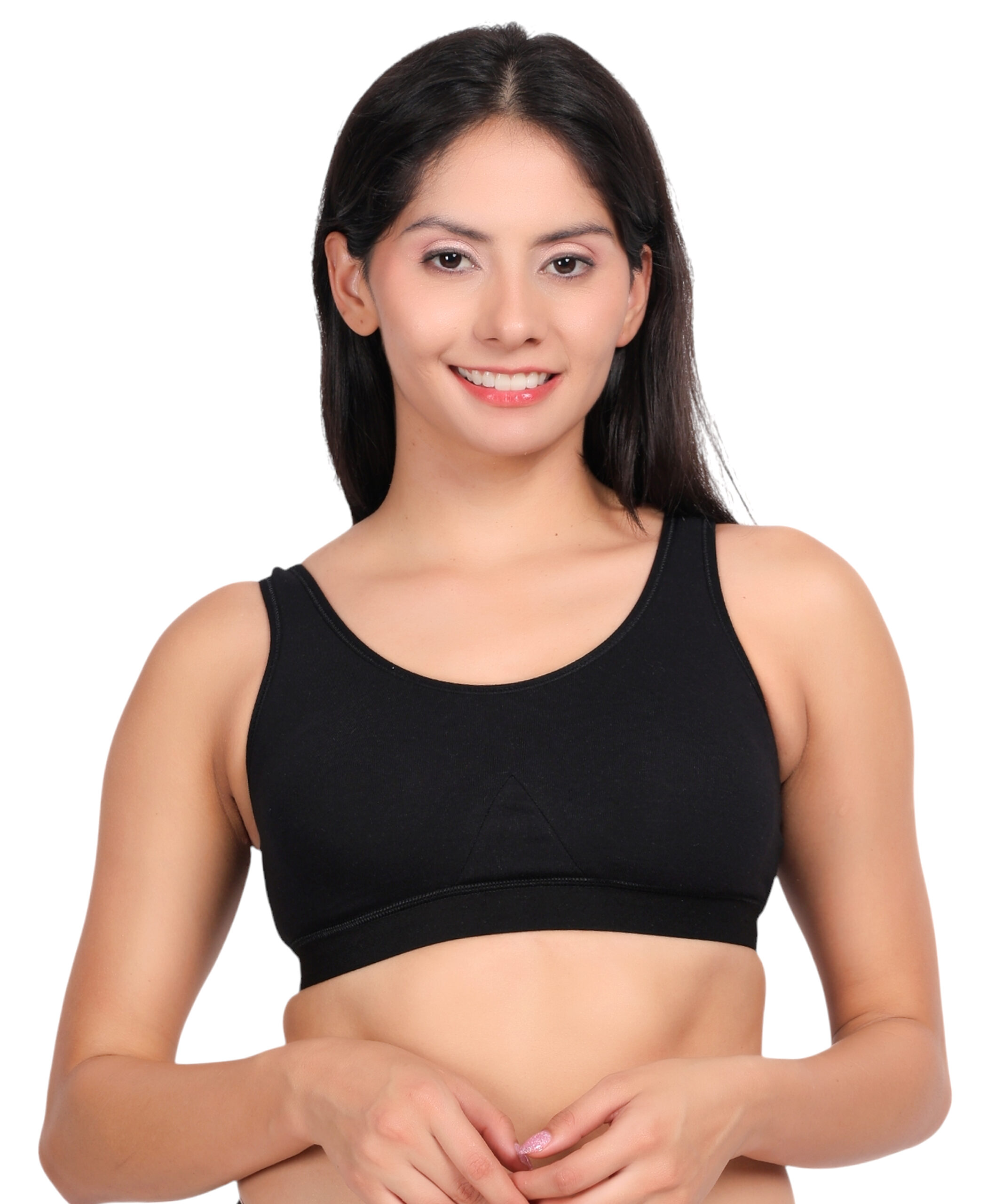 Black Cotton Sports Top