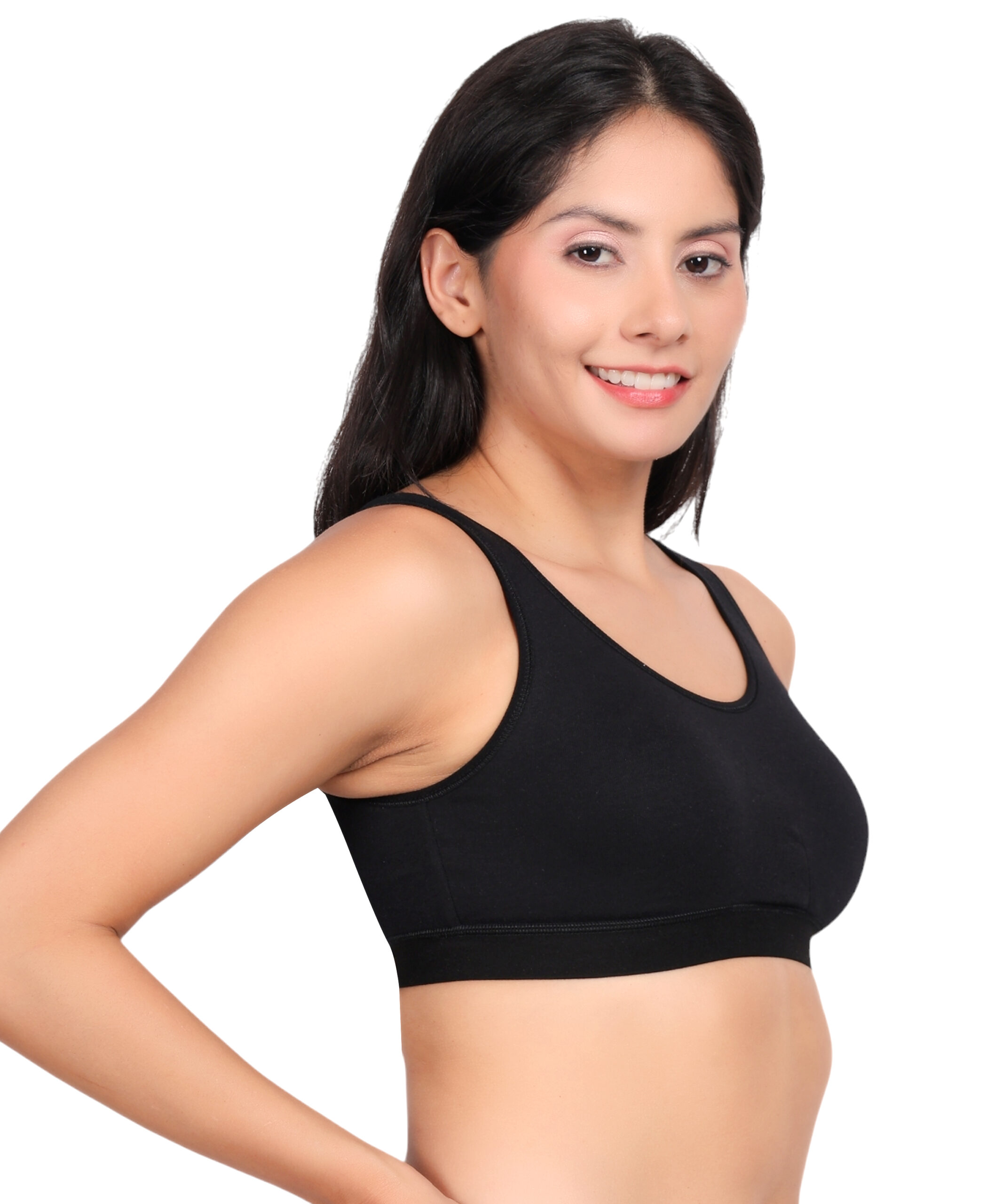 Black Cotton Sports Top - Image 3