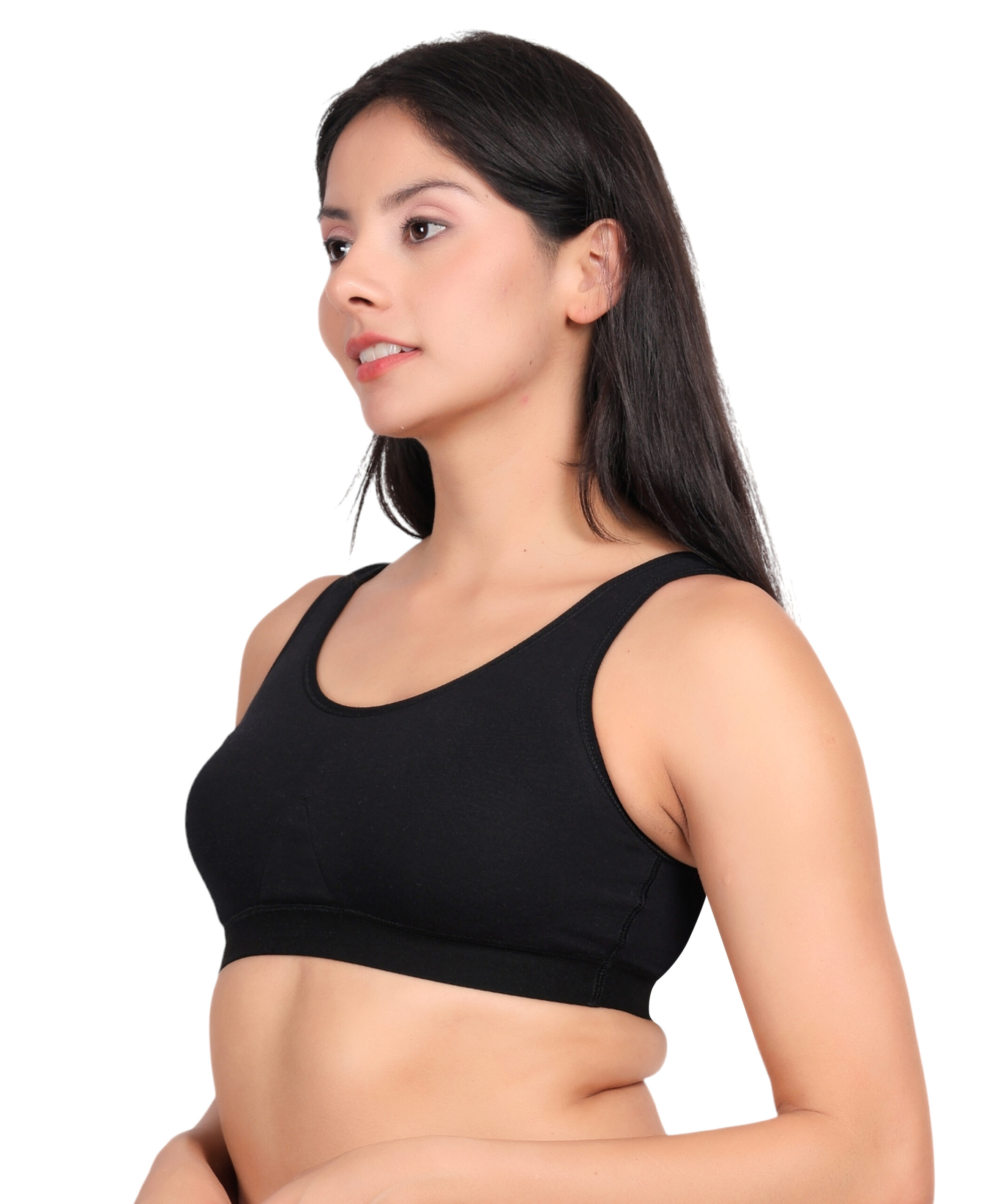 Black Cotton Sports Top - Image 4