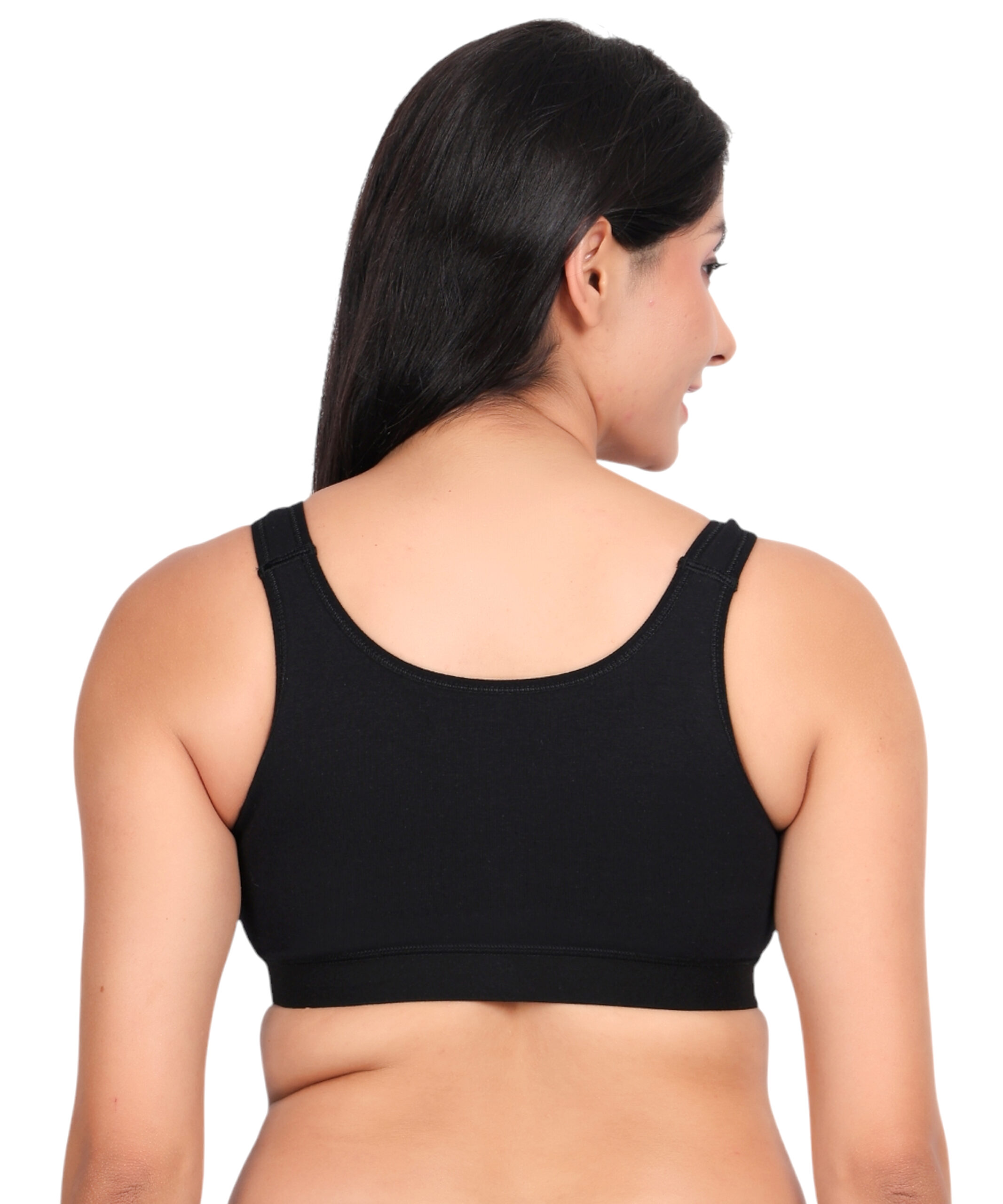 Black Cotton Sports Top - Image 2
