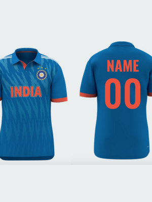Customised India Blue Half Sleeves Jersey