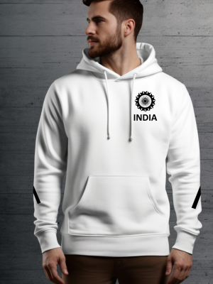 India White Hoodie | India White Hoodie for Cricket Fans  | White India Hoodie for Cricket fans | Indian Cricket Hoodie