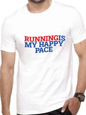 RUNNING IS MY HAPPY PACE T-SHIRT