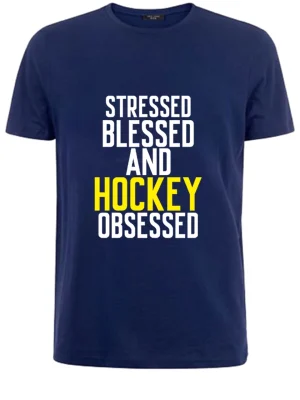 Stressed Blessed and Hockey obsessed T-shirt