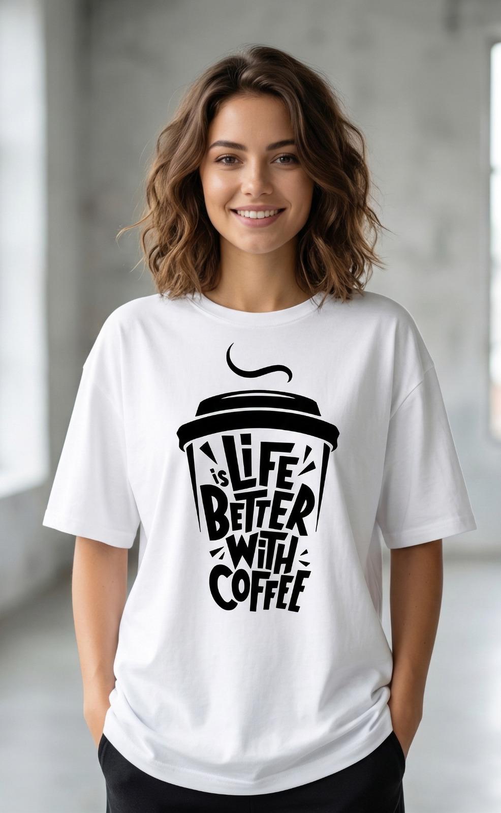 Oversized Coffee Graphic T Shirt - Image 4