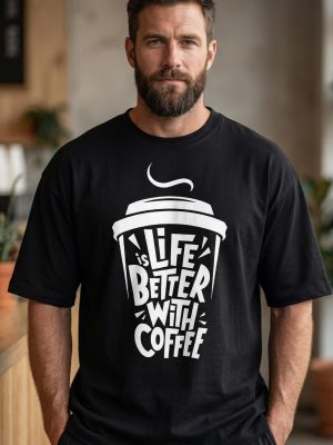 Oversized Coffee Graphic T Shirt