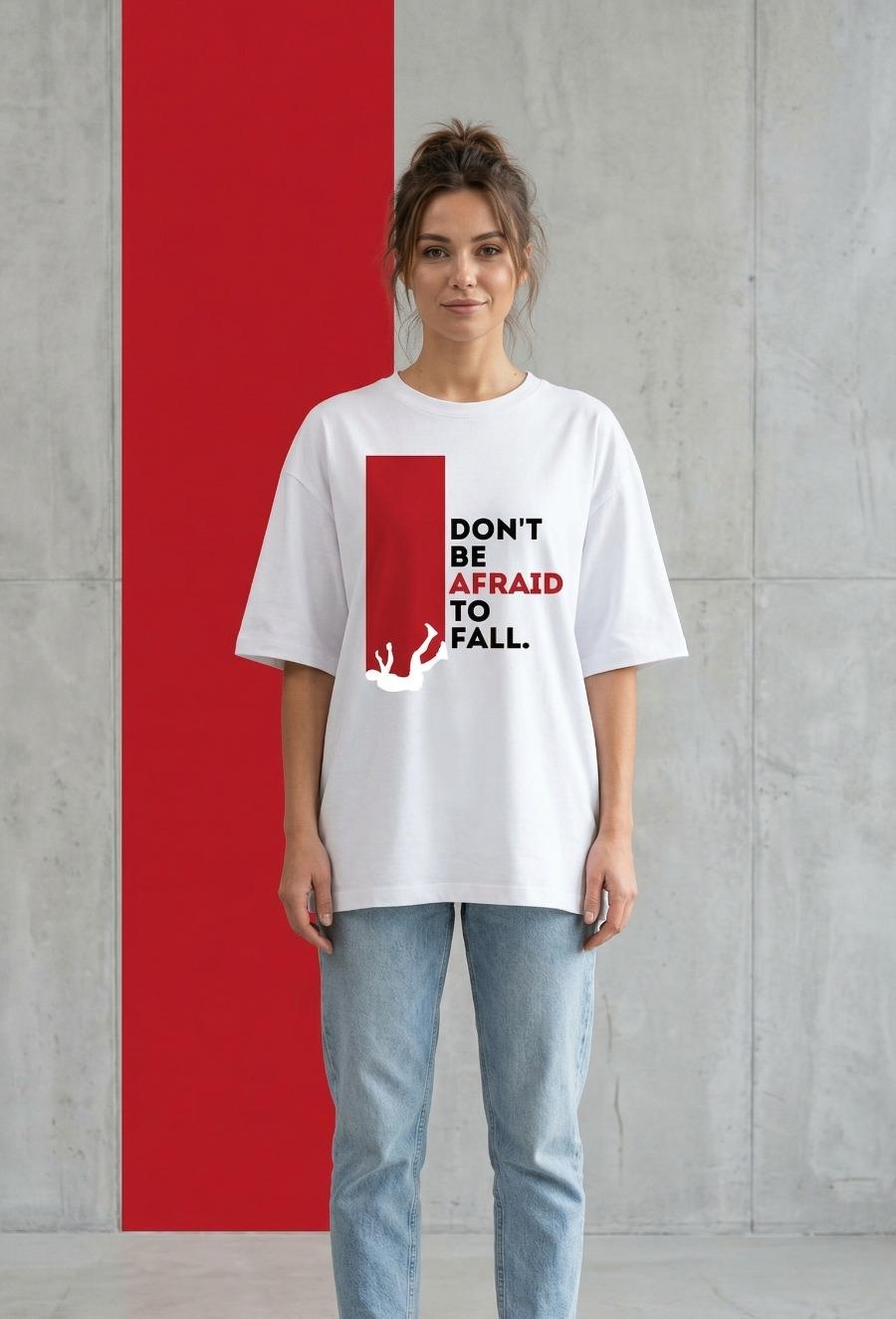 DON'T BE AFRAID TO FALL Oversized T-shirt - Image 2