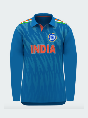 India Flag Blue Full Sleeves Jersey