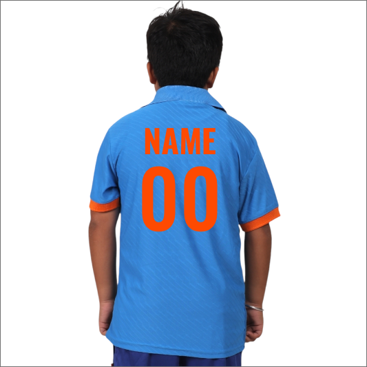 Customised Kids India Blue Jersey - Image 2