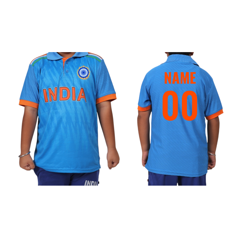 Customised Kids India Blue Jersey