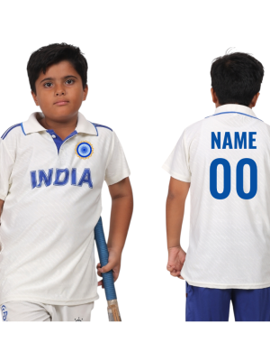 Customised Kids India White Half Sleeves Jersey
